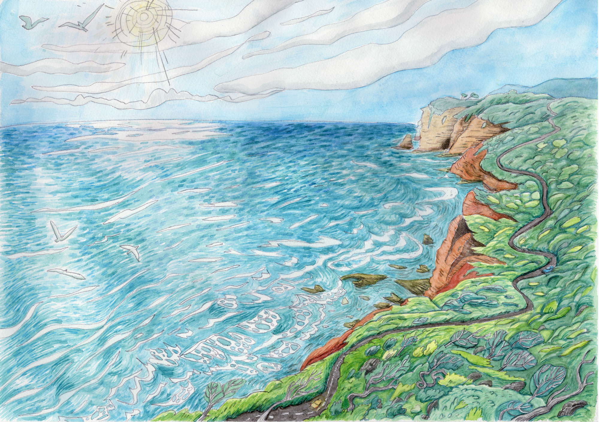 Man Alone - cover illustration for Nick Petroulias