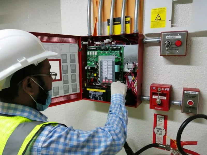 Maintenance of fire extinguishing panel
