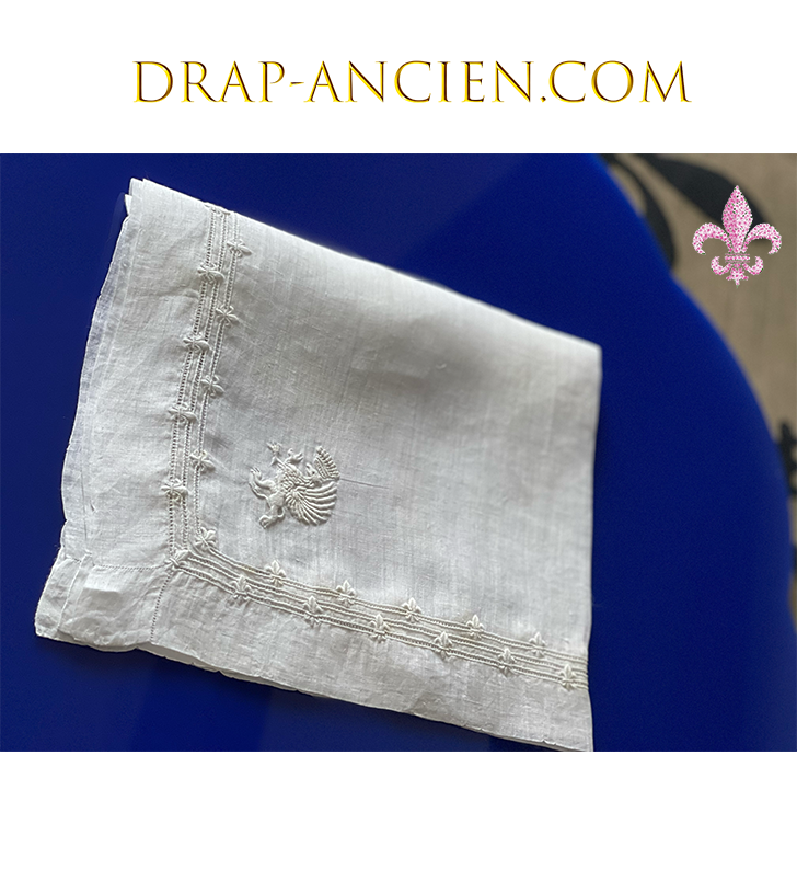 DRAP EN LIN avec jour échelle et monogramme MP brodé main neuf/5100PO9 EUR 35,00 - FR
