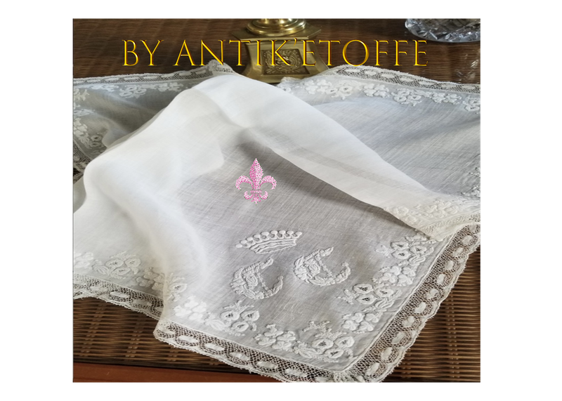 Nappe En Lin Pur Brodée Main – 12 Pièces, Blanche, Fait Main En France, Neuve Avec étiquettes