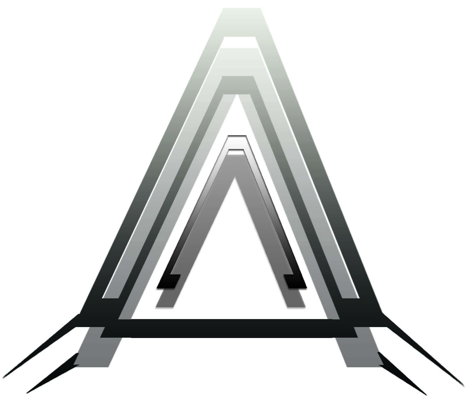 A 3D metallic black & silver