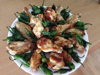 Alitas de pollo adobadas con miel