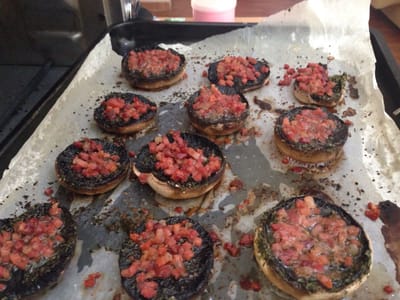 champiñones rellenos al horno