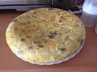 tortilla con champis y queso