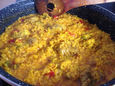 arroz con solomillo