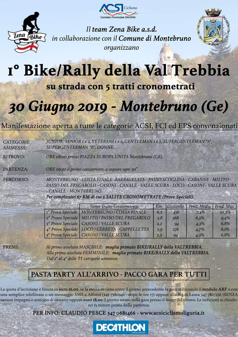 1°Bike/Rally della Val Trebbia