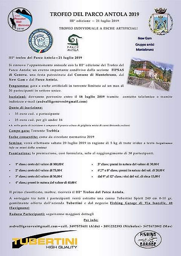 Trofeo di Pesca del Parco Antola
