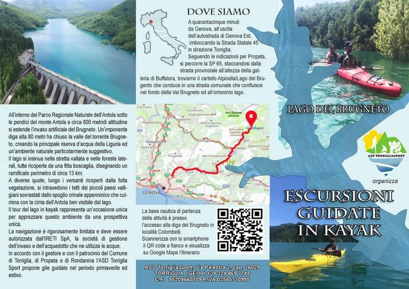 ESCURSIONI GUIDATE IN KAYAK SUL LAGO DEL BRUGNETO