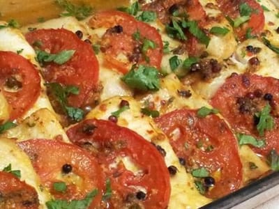 דג מרלוזה בתנור עם ירקות