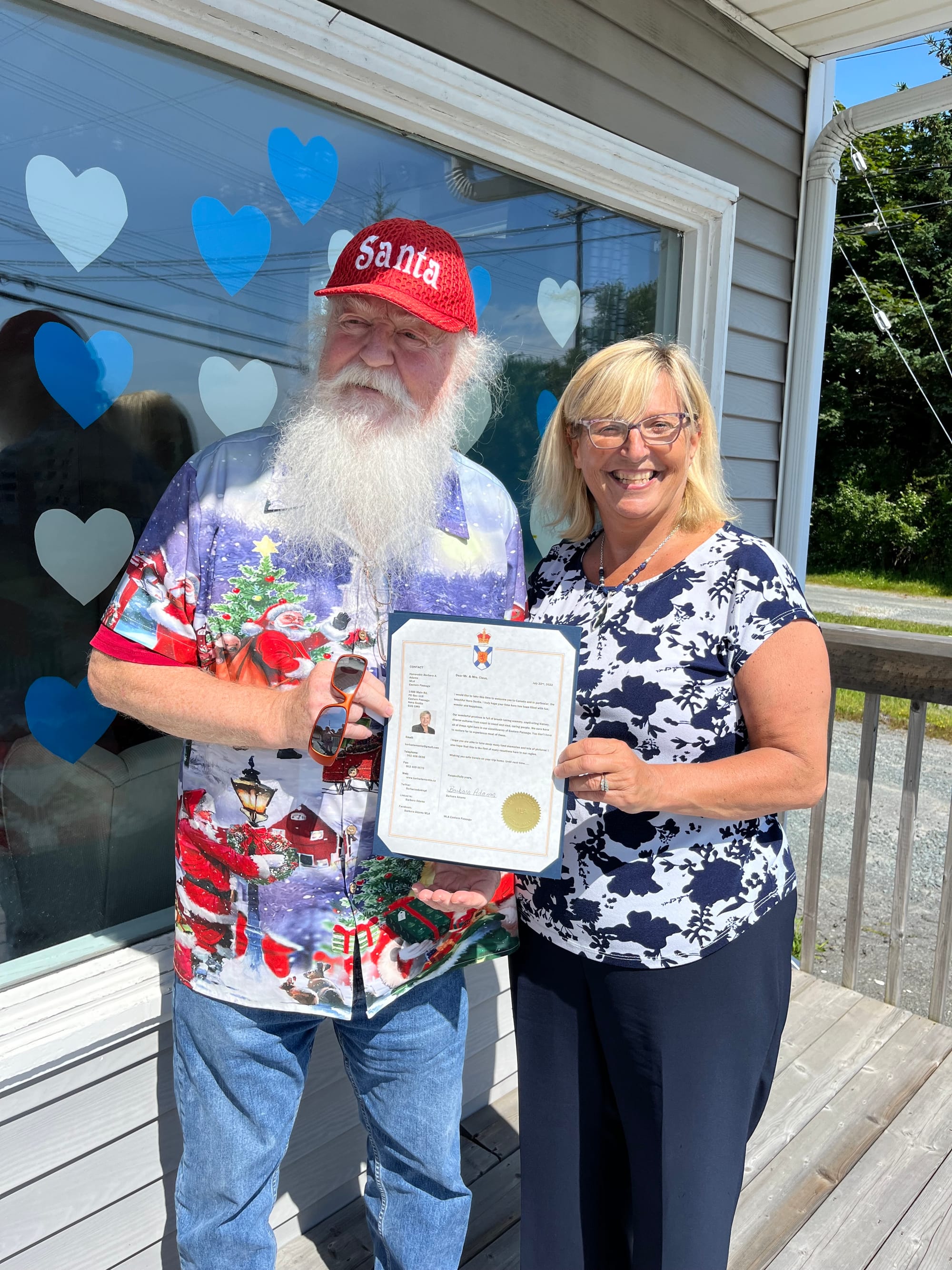 Recognition to Santa for Visiting Nova Scotia