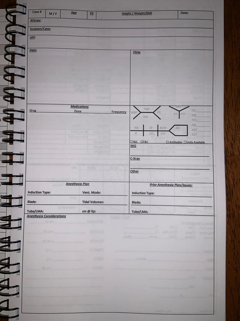 Prep Clinical Form.pdf Adult Preop for the Adult Patient - The Organized SRNA