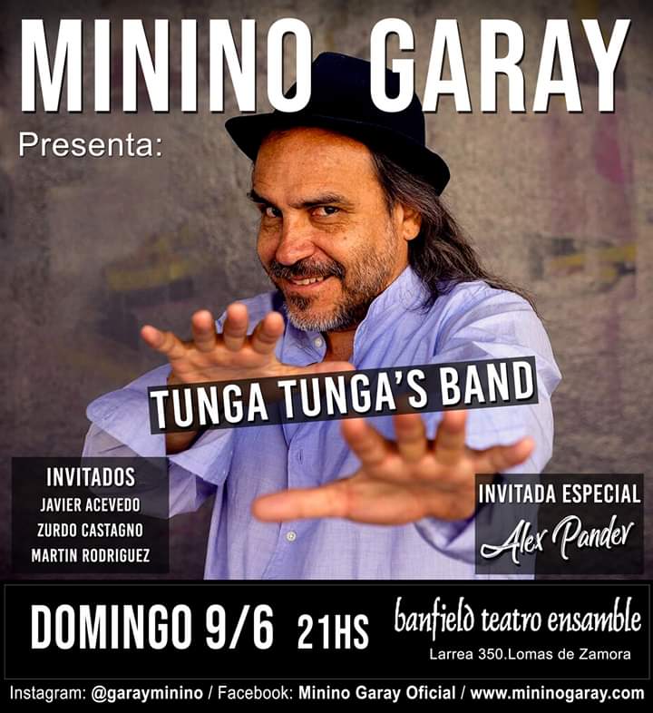 GIRA EN ARGENTINA, TUNGA TUNGA'S BAND. Puro cuarteto y baile. Nos vemos el DOMINGO 09/06 en Banfield, Teatro Ensamble, 21HS.