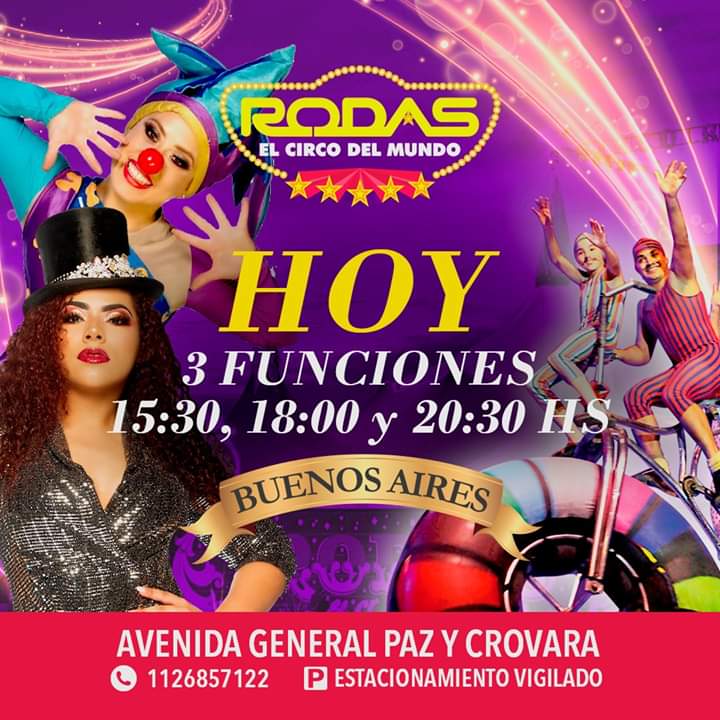 HOY 3 FUNCIONES DEL CIRCO RODAS EN BUENOS AIRES.