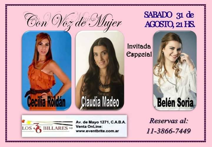 Amigos vayan reservando para el 31 de agosto que quedan pocas entradas .