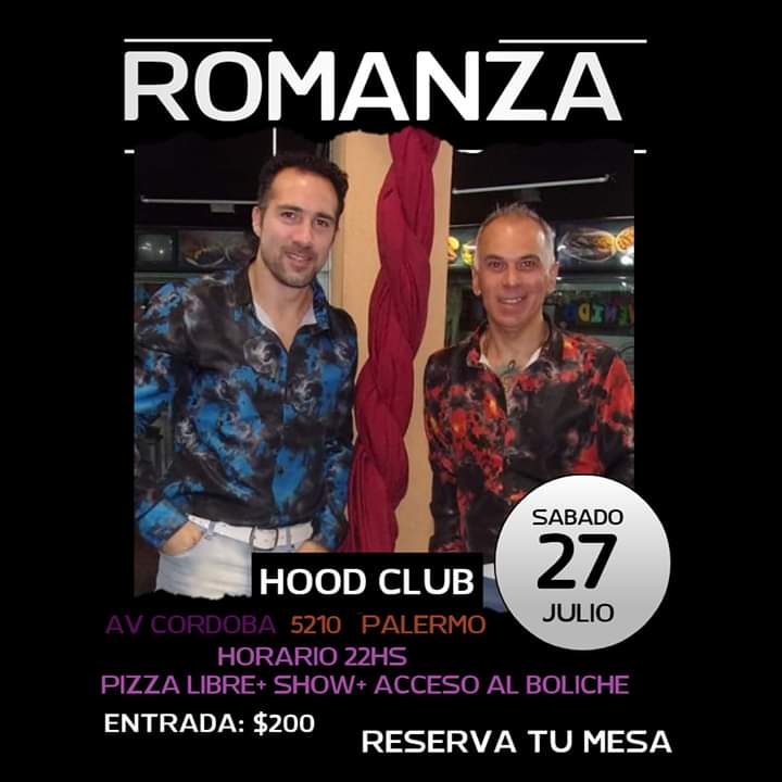 ¿Planes para este sábado? Te propongo una linda opción show de Romanza en pleno barrio de Palermo.
