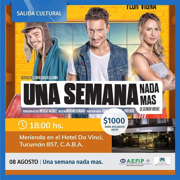 SALIDA CULTURAL. Una semana nada mas.​​​​