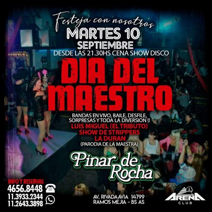 DÍA DEL MAESTRO. EL MARTES 10  DE SEPTIEMBRE.