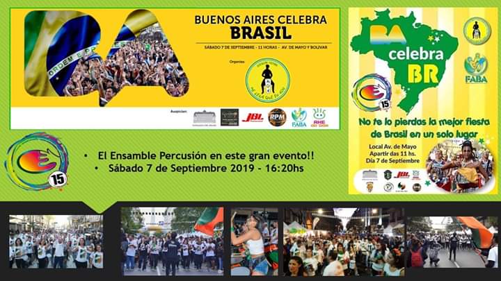 El Ensamble Percusión a puro ritmo en el Bs As Celebra Brasil 2019.