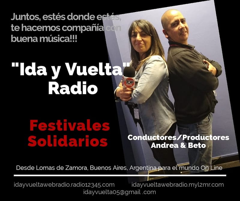En los Festivales Solidarios te acompañamos; Producción y Conducción: Andrea & Beto .