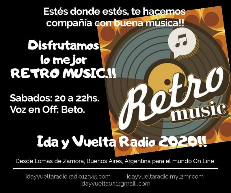 Verano 2020.!! Desde el próximo Sabado de 20 a 22hs vamos a disfrutar lo mejor, Retro Music en Ida y Vuelta Radio.!!