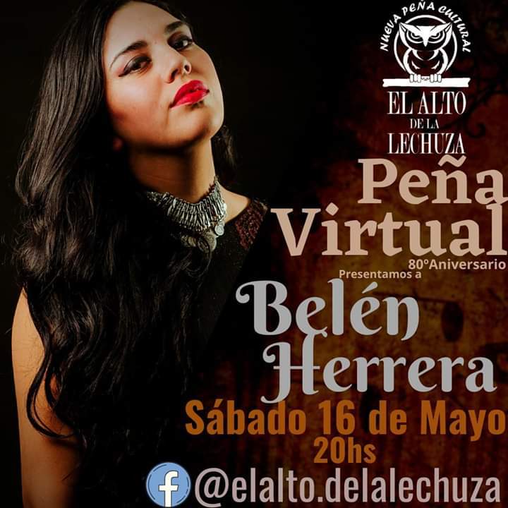 Belen Herrera esta noche, 20 hs en vivo.