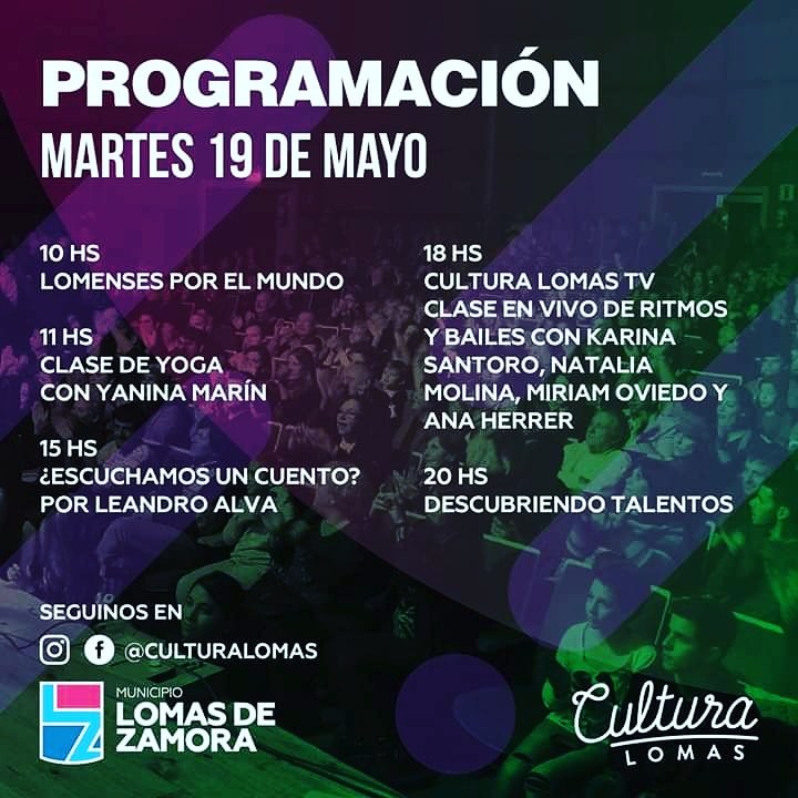 Programación del día Martes 19 de Mayo, imperdible.!!