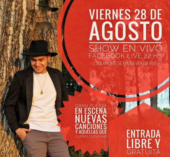 Nahuel píriz, show en vivo, próximo viernes a las 22hs.
