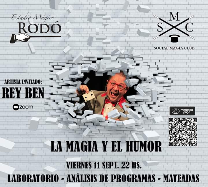 El viernes 11 de Septiembre a las 22 hs, por Zoom, Rey Ben!