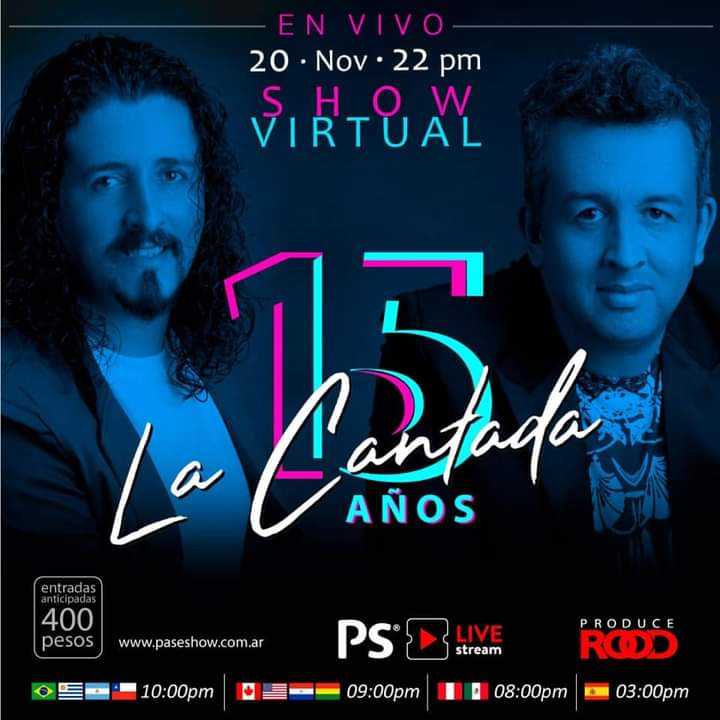 ¡GRAN SHOW EN VIVO! Para celebrar juntos los 15años de la Cantada