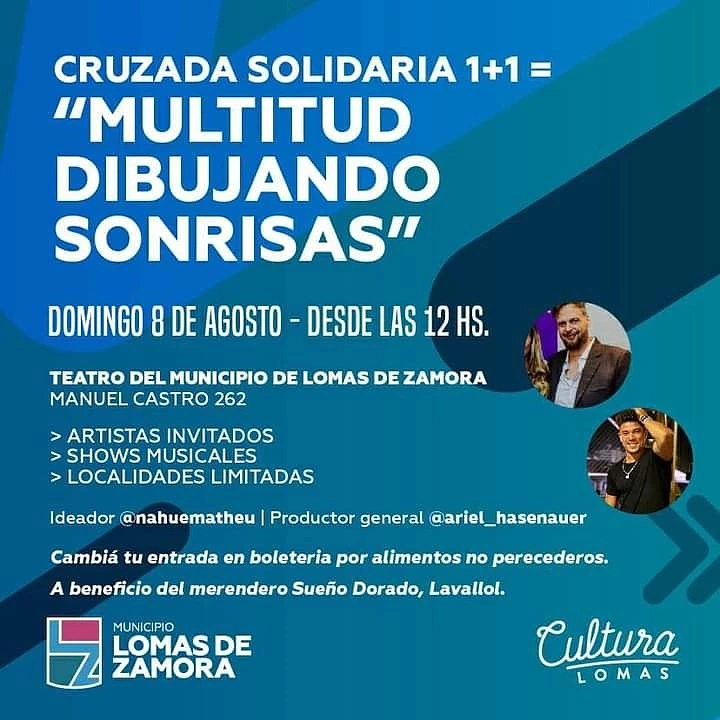 Hoy cruzada solidaria!"1 + 1 = Multitud de Sonrisas".