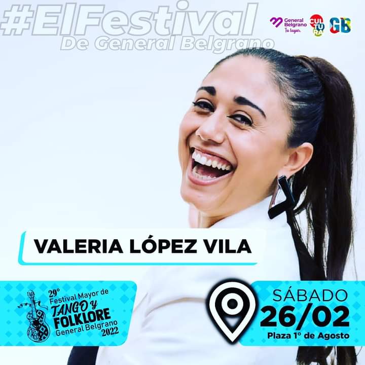 Próximo Sábado se presenta Valeria López Vila.