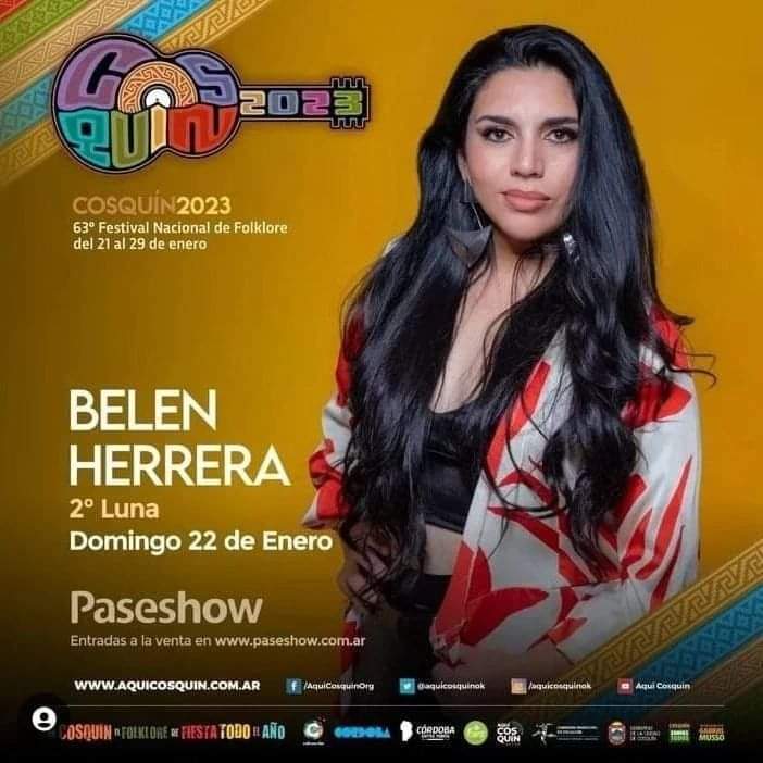 👉 Belen Herrera se presentará en Cosquin.