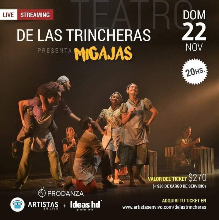 Ya lo sabesss. Este domingo se viene nuestra función por streaming de "Migajas".