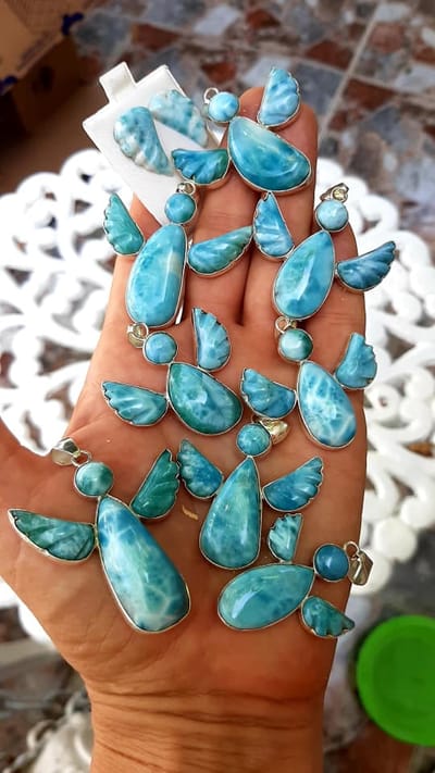 Larimar dolovaný v Dominikanské rep.