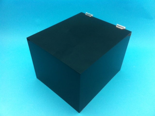 Heavy Duty Black Plexiglass Box with Hinged Lid