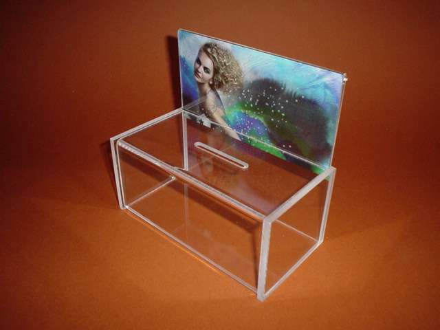 Acrylic Ballot Box W/ Slot for Advertisement