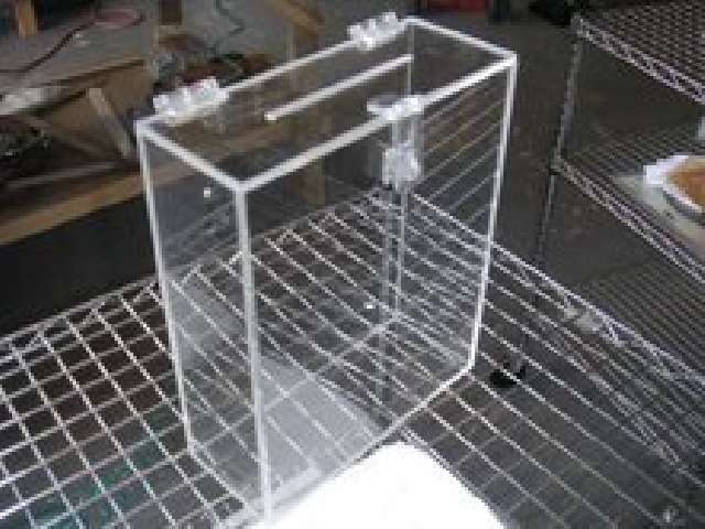 Clear Acrylic Box with Hinged Slot Lid and Clasp Lock