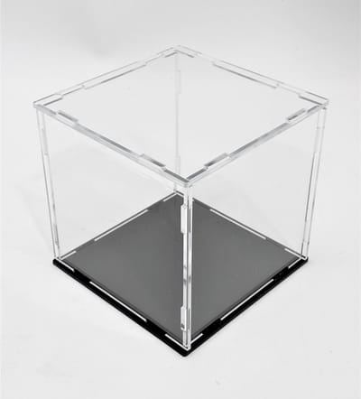 Collapsible Clear Acrylic Box W/ Black Acrylic Base