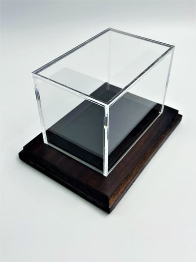Classic Clear Acrylic Case w/ Stained Wood Base