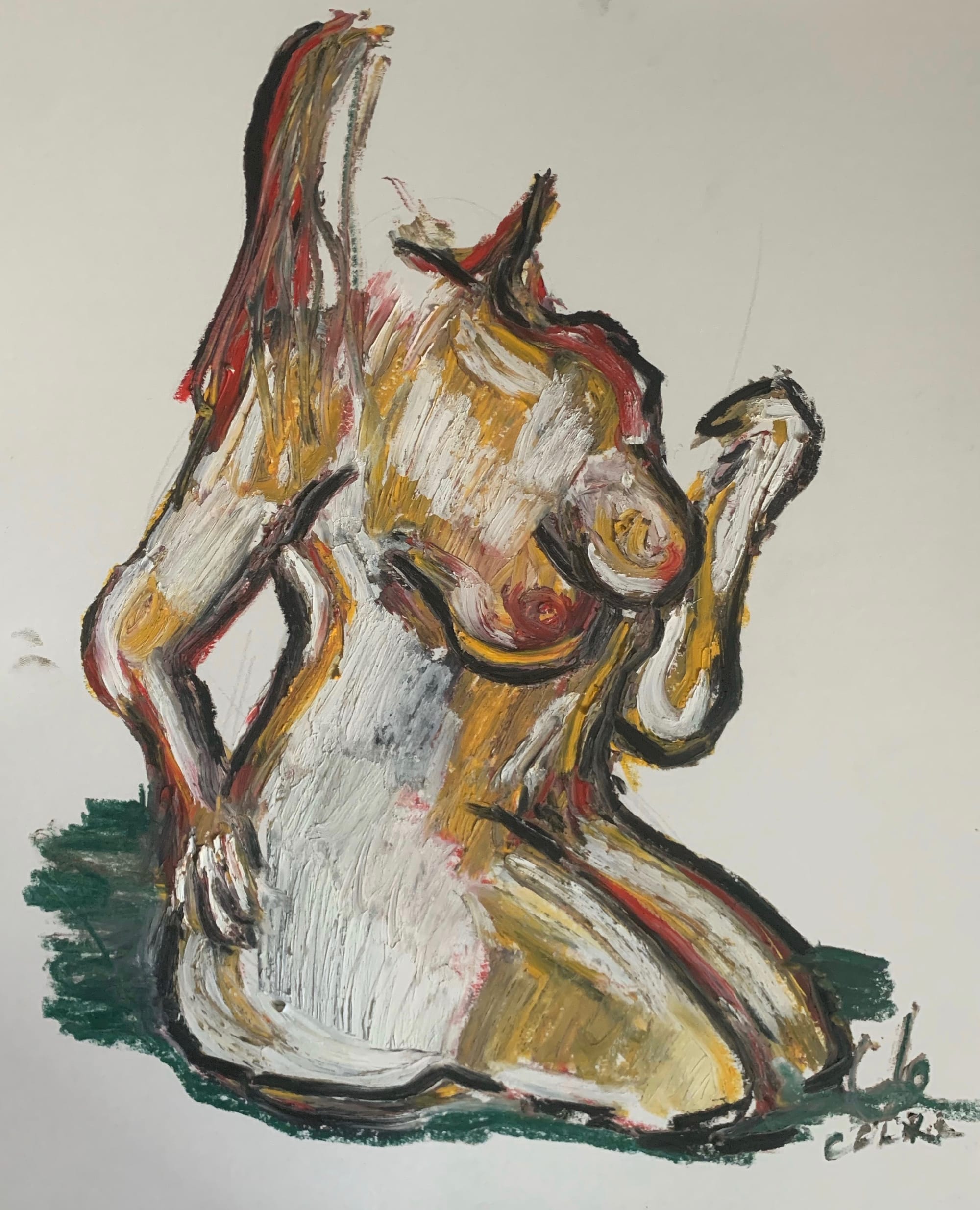 water colour and pastel on bristol board