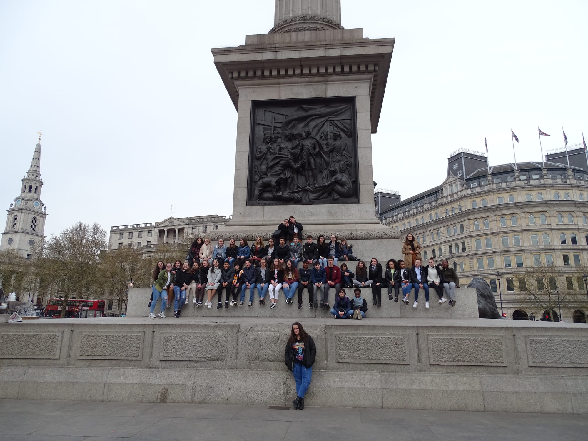 Les lions de Trafalgar Square à Londres