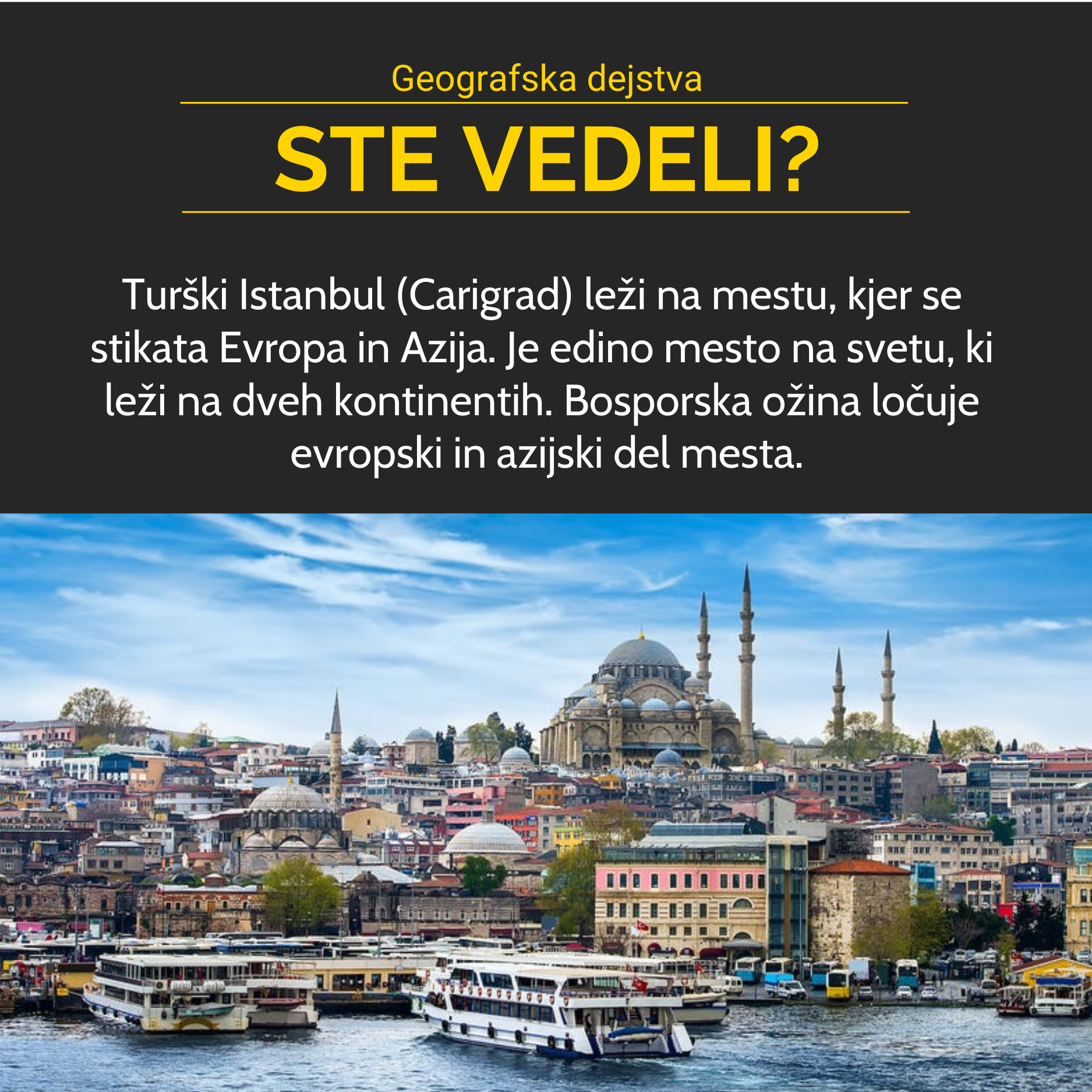 Istanbul na dveh kontinentih