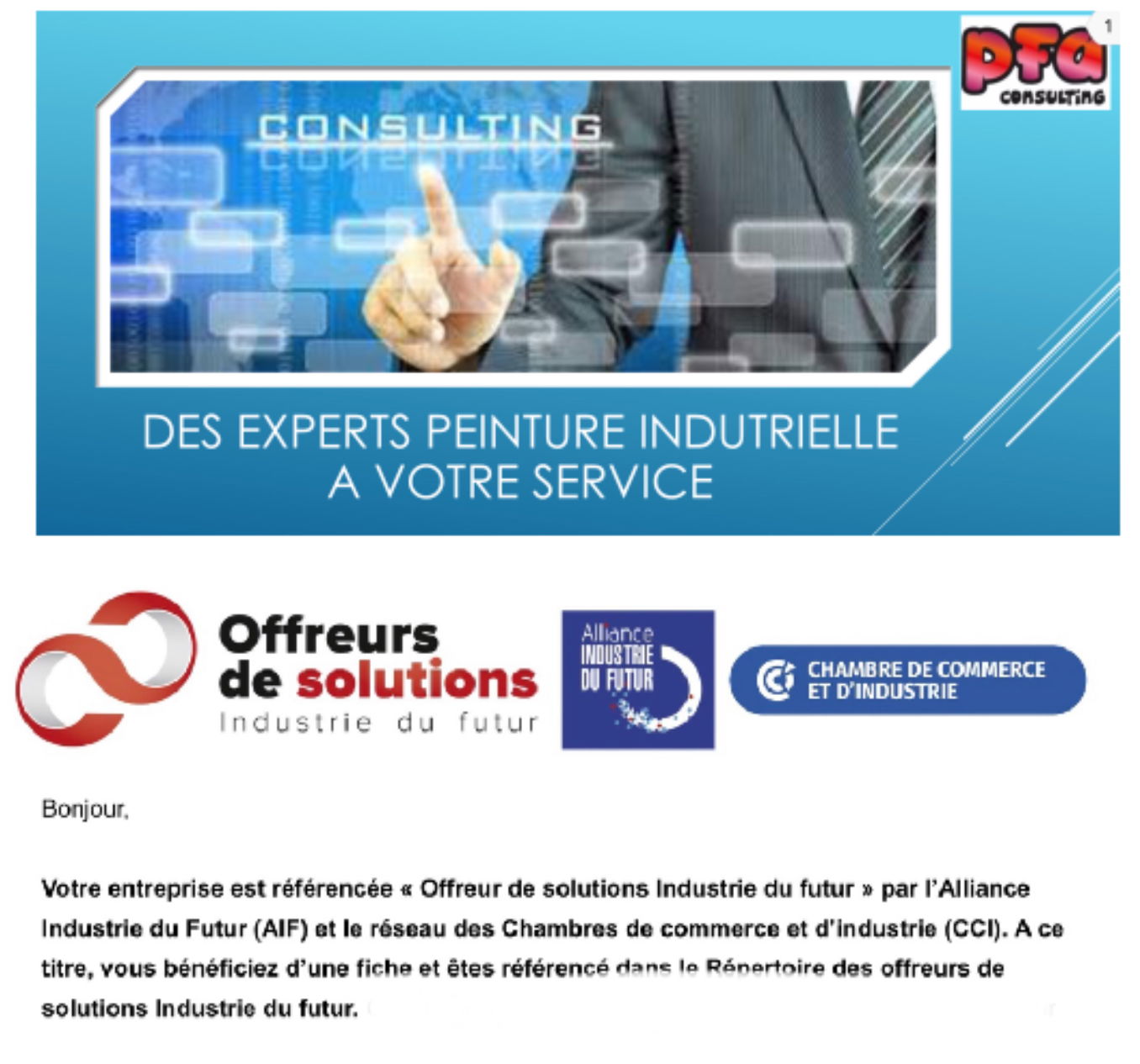 PFA Offreur de solutions