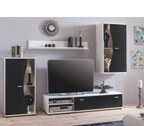 Mobilier living, alb/negru, RUPOR NEW