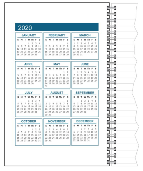 CUADERNO con CALENDARIO