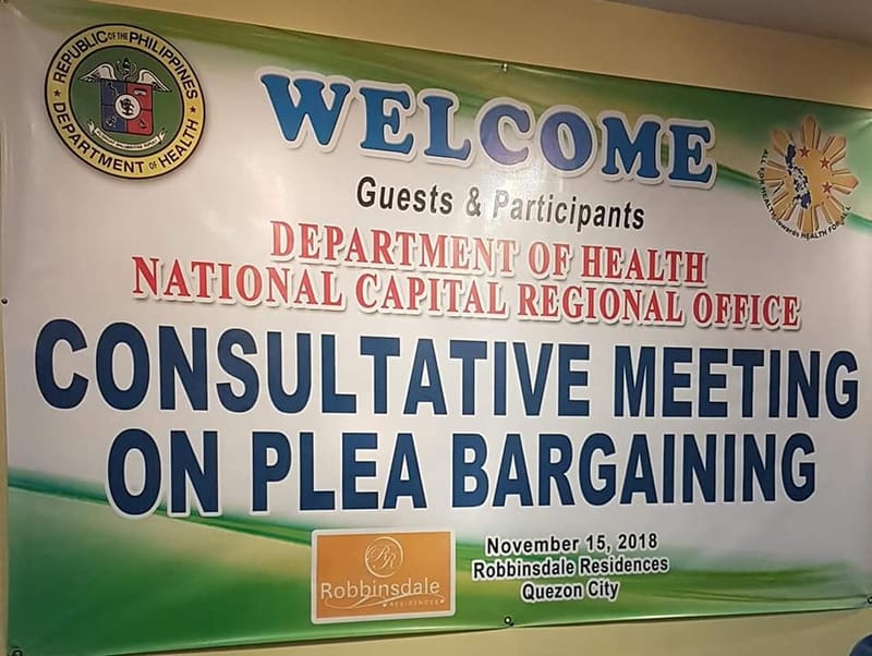 Meeting on Plea Bargaining Framework in Drug Cases at Robbinsdale Residences Araneta Avenue, Quezon City