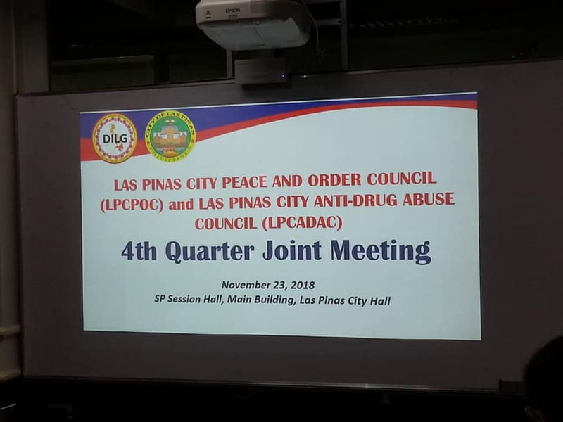 4th Quarter Joint Meeting: Las Piñas City Peace and Order Council Meeting (LPCPOC) and Las Piñas City Anti-Drug Abuse Council (LPCADAC)