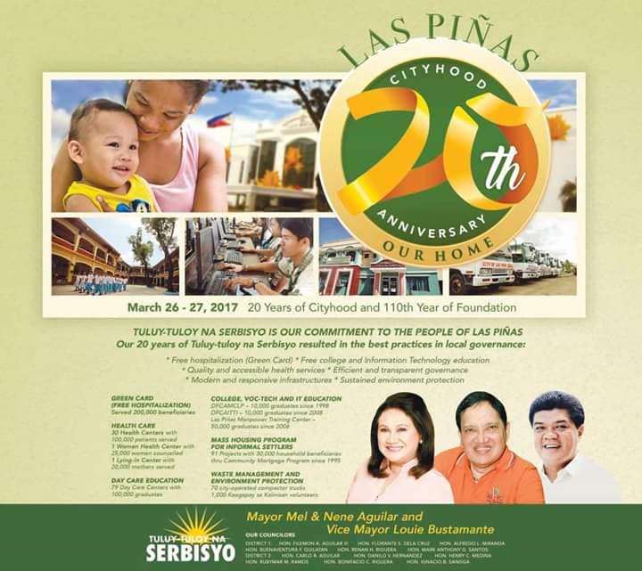 Celebration of 22nd Cityhood of Las Piñas and 112th founding anniversary of Our Home, Las Piñas City