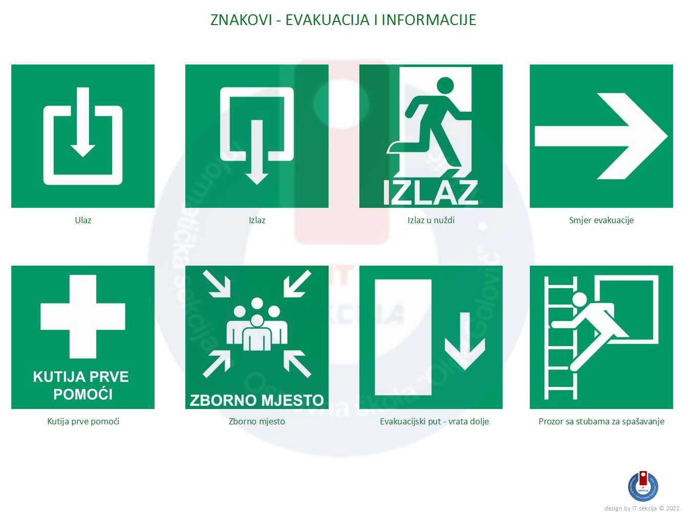 Znakovi - evakuacija i informacije 02