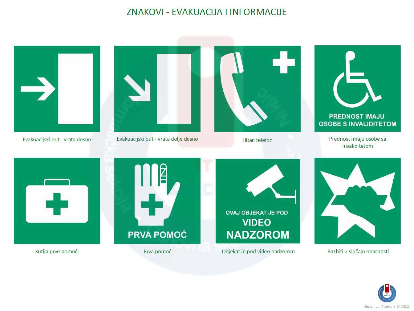 Znakovi - evakuacija i informacije 03